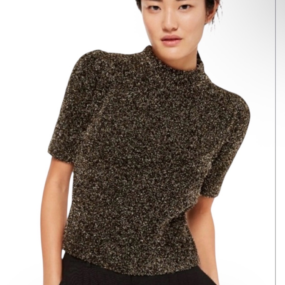 Kate Spade Black and Gold Mock neck Sweater